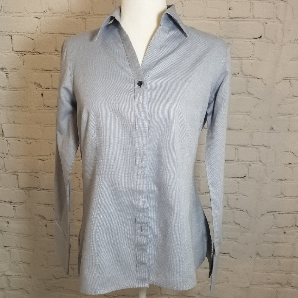 OObe Light Blue Button Down Office Top